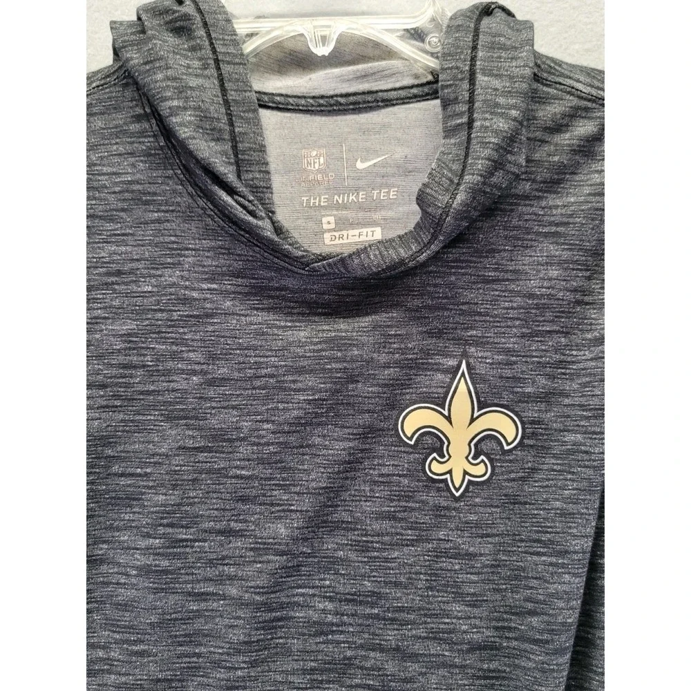 Nike Tee New Orleans Saints Training Light Hoodie Men Size Small NFL LS  #620413